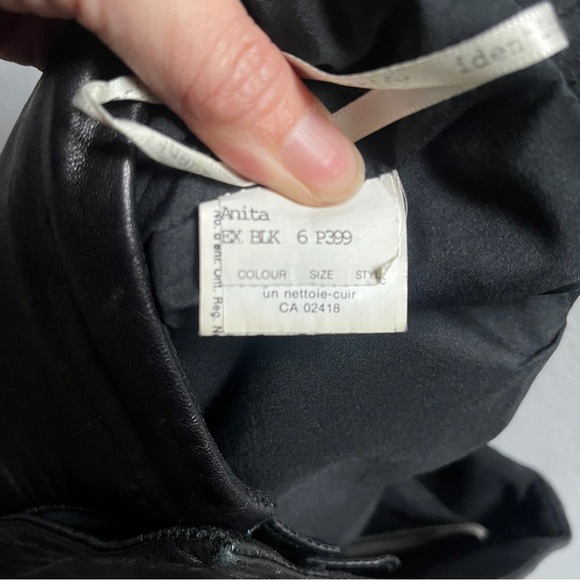 Identify Soft Black Leather Straight Leg Pants Sz 6 - Picture 9 of 10